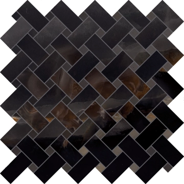 Tele Di Marmo Onyx Intrecci EKZH - Onyx Black, Silktech, 30x30cm, 9.50mm, Rectified