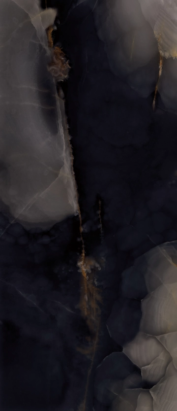 Tele Di Marmo Onyx EKPF - Onyx Black, Full Lappato, 120x278cm, 6.50mm, Rectified