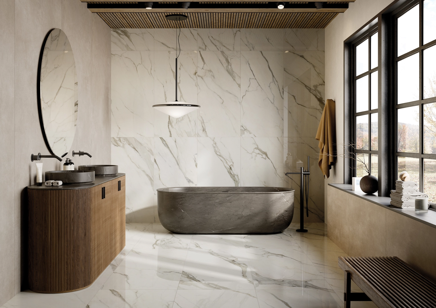 Ceramica Rondine Canova Calacatta Gold, Full lappato, 120x280cm, 6.00mm ...