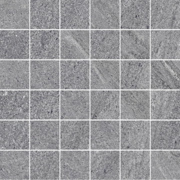 Limestone mosaico monocolore 36 Gun Metal, naturale, 30x30cm, 9.00mm, Not rectified