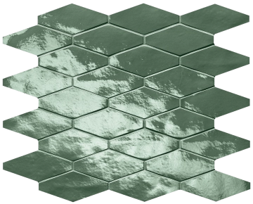 Glim Rombi Mosaico fRXF - Salvia, Brillante, 31x35.5cm, 9.00mm, Not rectified