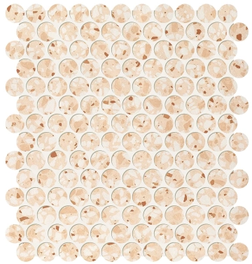 Glim Round Mosaico fRUC - Rosa, Matt, 29.5x32.5cm, 9.00mm, Not rectified