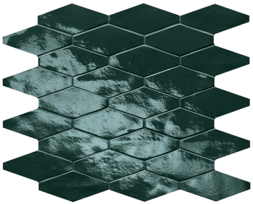 Glim Rombi Mosaico fRXD - Petrolio, Brillante, 31x35.5cm, 9.00mm, Not rectified