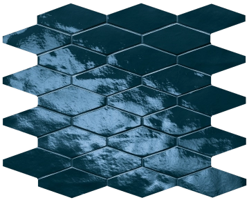 Glim Rombi Mosaico fRW8 - Blu Navy, Brillante, 31x35.5cm, 9.00mm, Not rectified