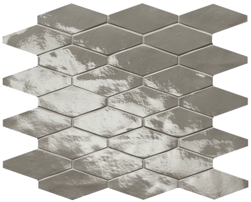 Glim Rombi Mosaico fRXA - Grigio Fumo, Brillante, 31x35.5cm, 9.00mm, Not rectified