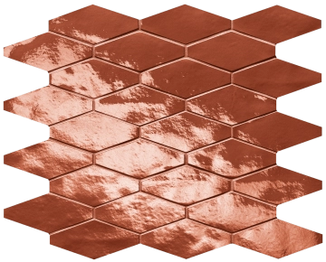 Glim Rombi Mosaico fRXE - Rosso Cuore, Brillante, 31x35.5cm, 9.00mm, Not rectified