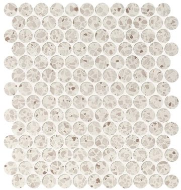 Glim Round Mosaico fRO9 - Bianco, Matt, 29.5x32.5cm, 9.00mm, Not rectified