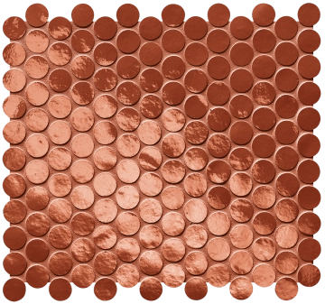 Glim Round Mosaico fRON - Rosso Cuore, Brillante, 29.5x32.5cm, 9.00mm, Not rectified