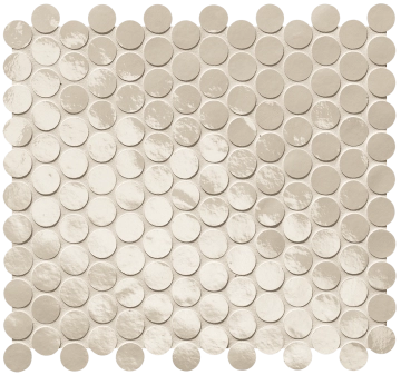Glim Round Mosaico fROF - Avorio, Brillante, 29.5x32.5cm, 9.00mm, Not rectified