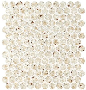 Glim Round Mosaico fRO8 - Beige, Matt, 29.5x32.5cm, 9.00mm, Not rectified