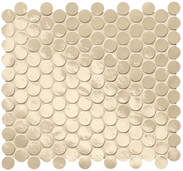 Glim Round Mosaico fROG - Beige, Brillante, 29.5x32.5cm, 9.00mm, Not rectified