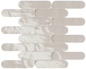 Glim Curve Mosaico fRNU - Ghiaccio, Brillante, 29x29.5cm, 9.00mm, Not rectified