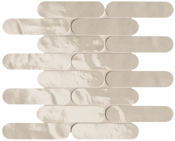 Glim Curve Mosaico fRNR - Avorio, Brillante, 29x29.5cm, 9.00mm, Not rectified