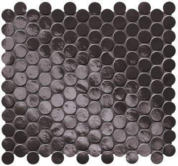 Glim Round Mosaico fROK - Lavagna, Brillante, 29.5x32.5cm, 9.00mm, Not rectified