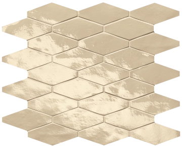Glim Rombi Mosaico fRW7 - Beige, Brillante, 31x35.5cm, 9.00mm, Not rectified