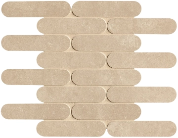 Nobu Curve Mosaico fRM7 - Beige, Matt, 29x29.5cm, 9.00mm, Not rectified