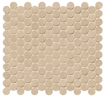 Nobu Round Mosaico fRNJ - Beige, Matt, 29.5x32.5cm, 9.00mm, Not rectified