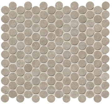 Nobu Round Mosaico fRNL - Grey, Matt, 29.5x32.5cm, 9.00mm, Not rectified