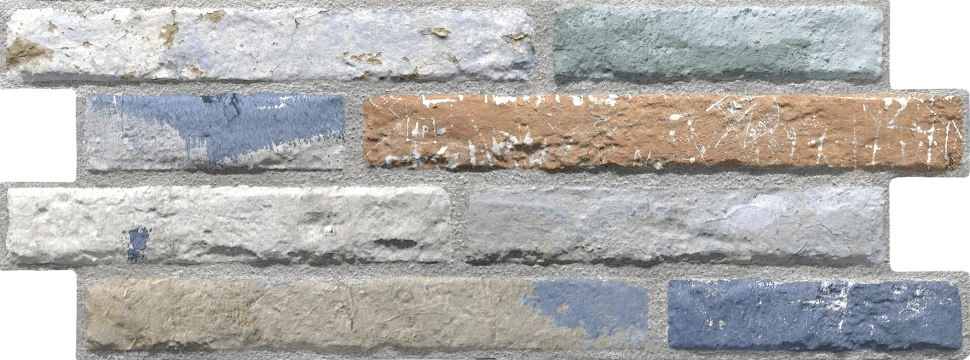 Industrial 16KINRA - Rainbow, Natural, 16x40cm, 10.00mm, Rectified