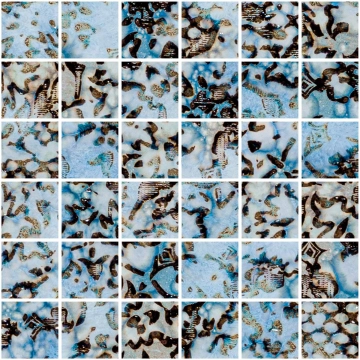 Inedita Mosaico 5x5 8431940396649 - Blue, Naturale, 29.75x29.75cm, 10.00mm, Not rectified