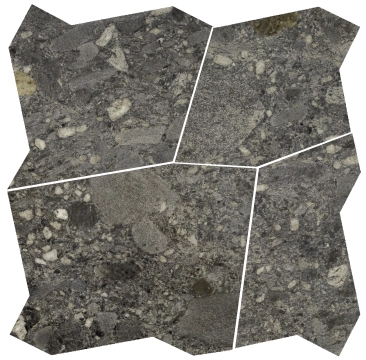Ceppo Di Gres Palladio Mix 1077708 - Nero, Naturale, 58x58cm, 9.50mm, Rectified