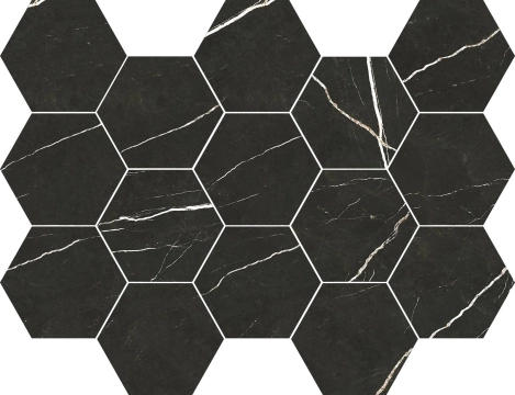 Elite Mosaico Hexagono 862971577981 - Black, Pulido, 32.5x22.5cm, 10.00mm, not-rectified