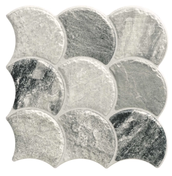 Scale Stone Steel, Mate, 30.7x30.7cm, 10.00mm, Not rectified