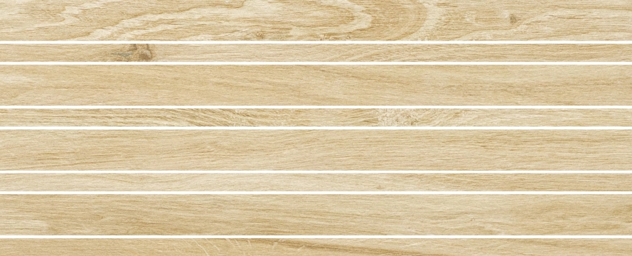 Wooden Mosaico Wood Raw B663.0136.034 - Light Beige, Antislip, 20x50cm, 9.00mm, Rectified