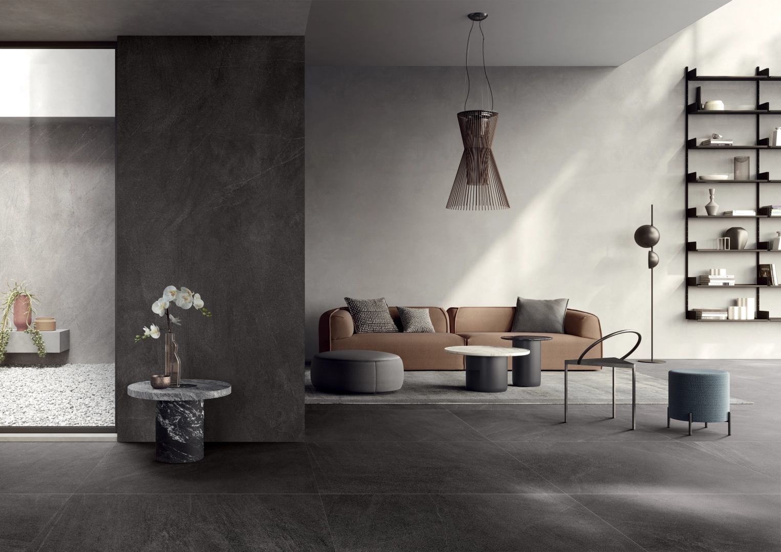 Lea Ceramiche Nextone Corner Tile Sx Dark, Naturale, 35x120cm