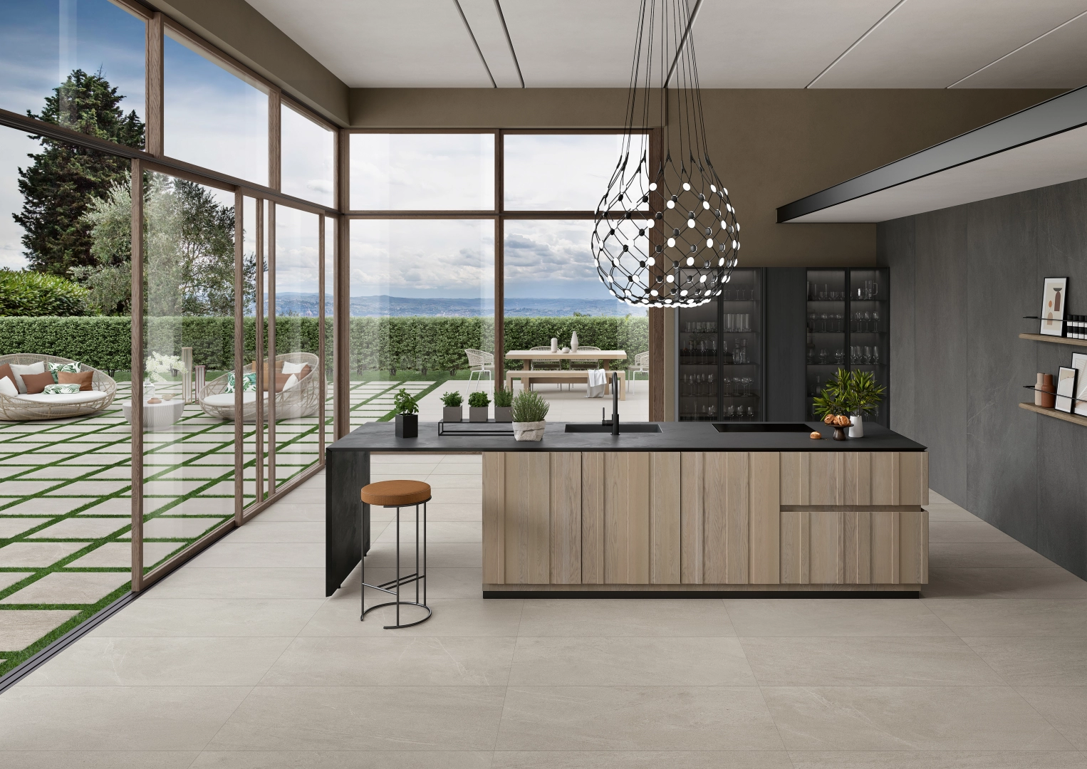Lea Ceramiche Nextone Corner Tile Sx Dark, Naturale, 35x120cm