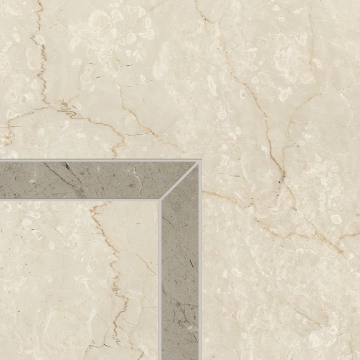 Prestigio Fascia Minimal Angolo LZ14 - Botticino, Lucido, 15x15cm, 9.00mm, Rectified