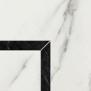 Prestigio Fascia Minimal Angolo RB54 - Statuario Apuano, Lucido, 15x15cm, 9.00mm, Rectified