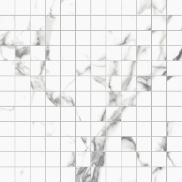 Prestigio Mosaico RB59 - Statuario Apuano, Lucido, 30x30cm, 9.00mm, Rectified