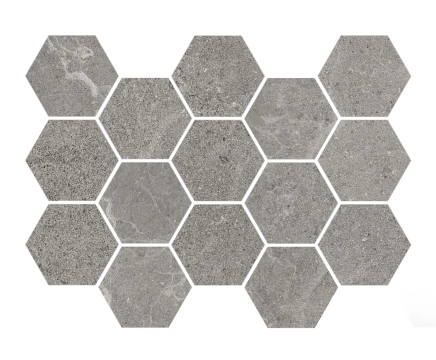 Olympia Hex Gris, Matt, 32.5x22.5cm, 10.00mm, Rectified