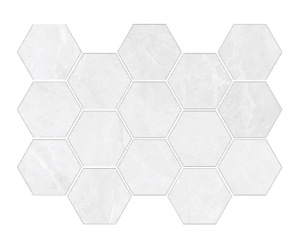 Sun Malla Hex Pearl, Matt, 32.5x22.5cm, 10.00mm, Rectified