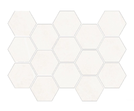 Sun Malla Hex White, Matt, 32.5x22.5cm, 10.00mm, Rectified